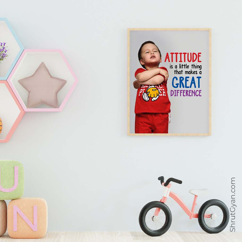 Attitude Is A Little Thing That Makes A Great Diffrence, Motivational Quote Poster