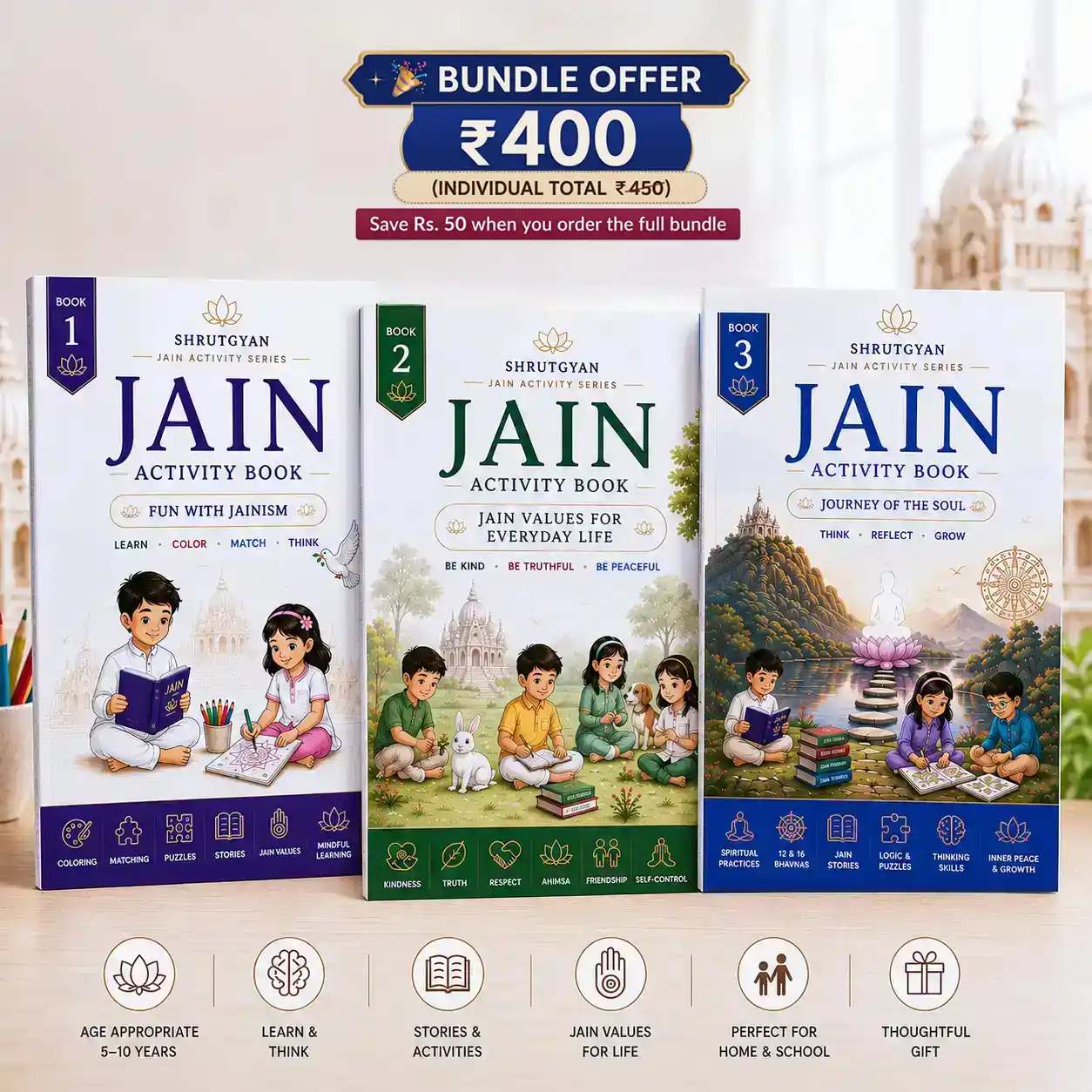 Jain Activity Book Series – All 3 Books