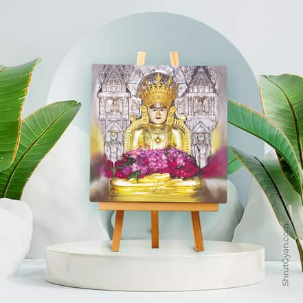 Bhagwan Parshvanath Of Sankeshvar Tirth - Mini Canvas Painting (Print Edition)