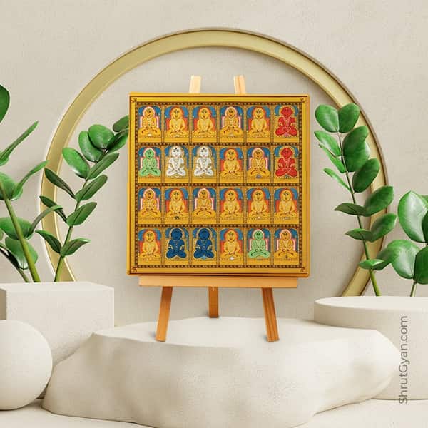 24 Tirthankar Bhagwan - Mini Canvas Painting (Print Edition)