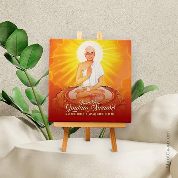 Guru Shri Gautam Swami - Mini Canvas Painting (Print Edition)