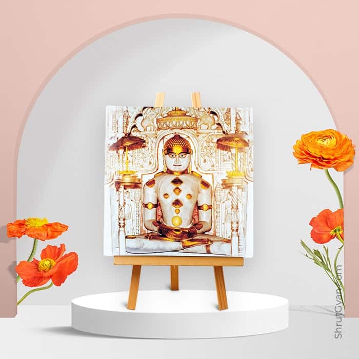 Bhagwan Adinath of Shatrunjay Tirth - Mini Canvas Painting (Print Edition)