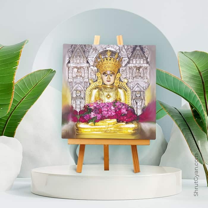 Bhagwan Parshvanath Of Sankeshvar Tirth - Mini Canvas Painting (Print Edition)