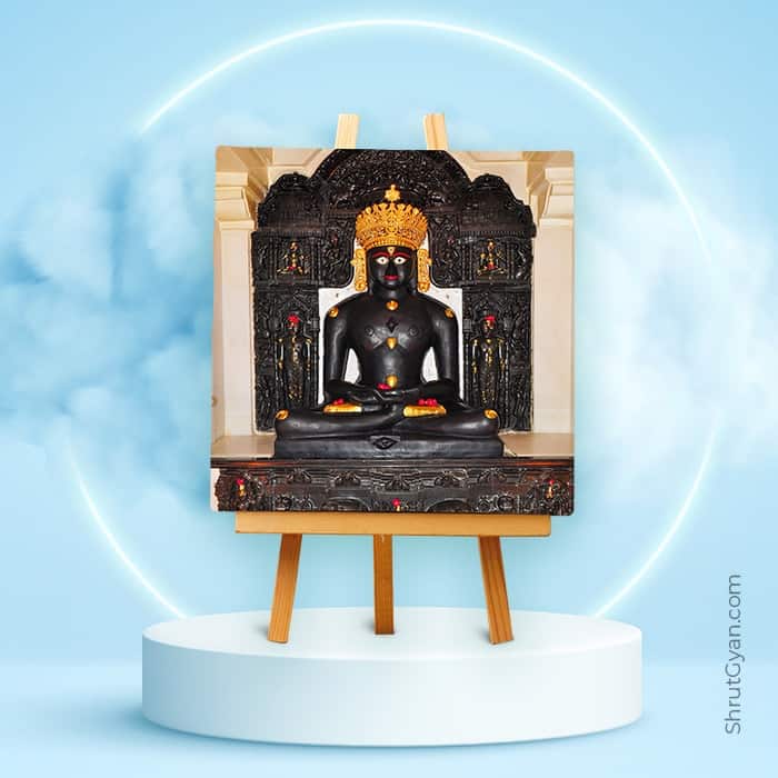 Bhagwan Neminath Of Girnar Tirth - Mini Canvas Painting (Print Edition)