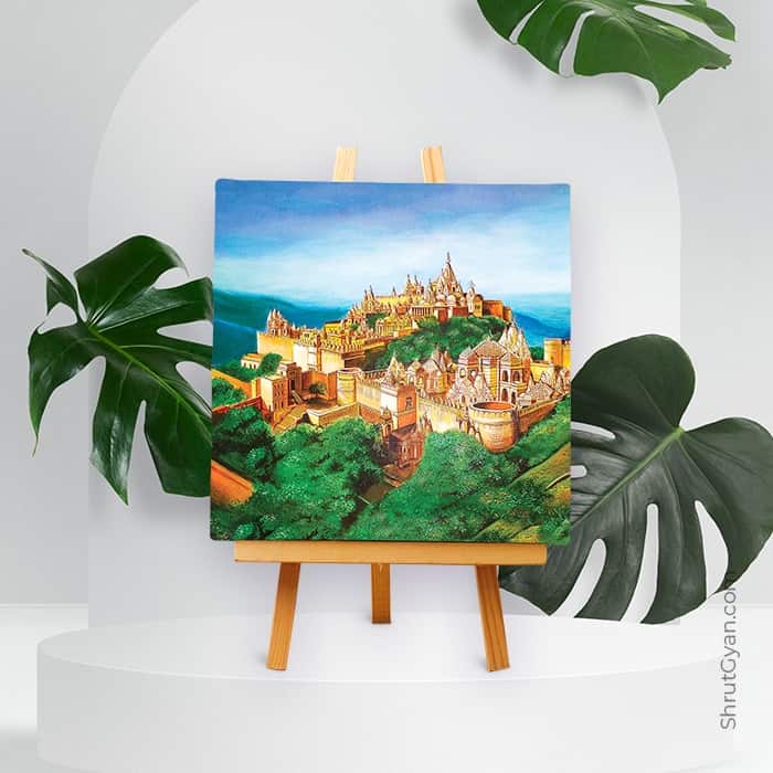 Shri Shatrunjay Tirth - Mini Canvas Painting (Print Edition)