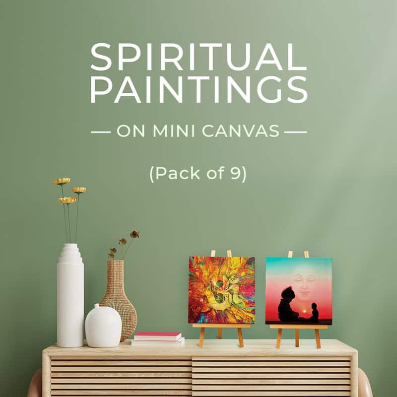Spiritual Mini Canvas Painting Bundle (Pack Of 9)