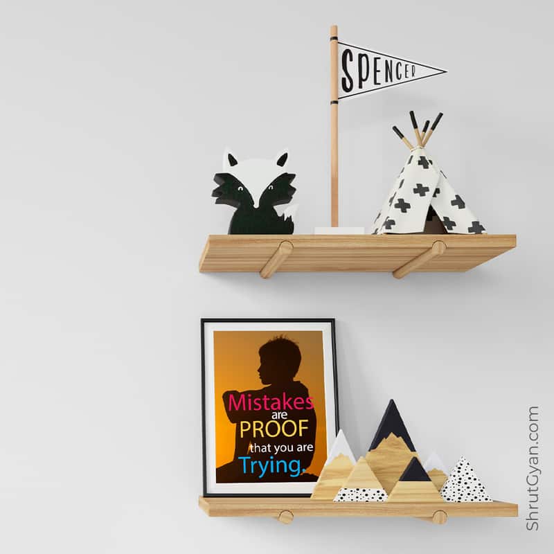 16Kidsframeadvt Mistakes Are Proof That You Are Trying, Motivational Quote Poster