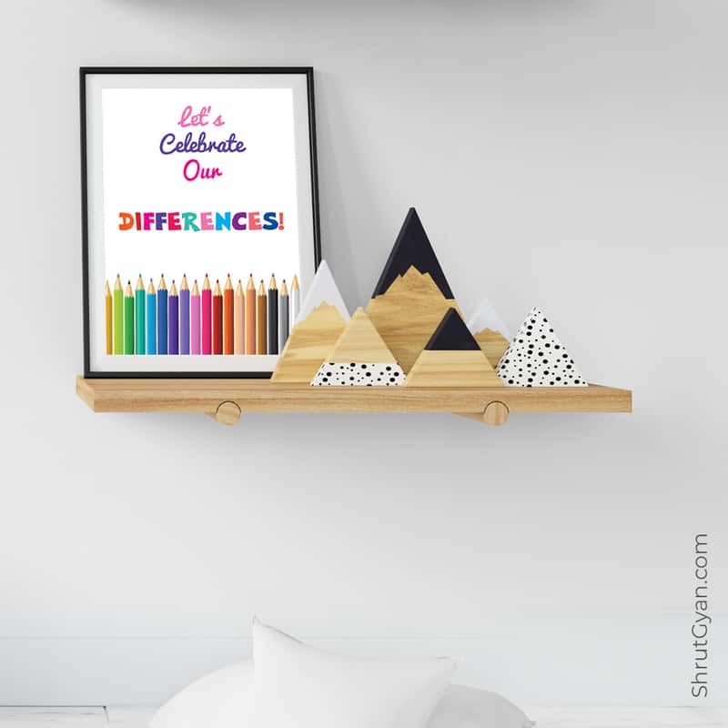 22Kidsframeadvt Let'S Celebrate Our Differences!, Motivational Quote Poster