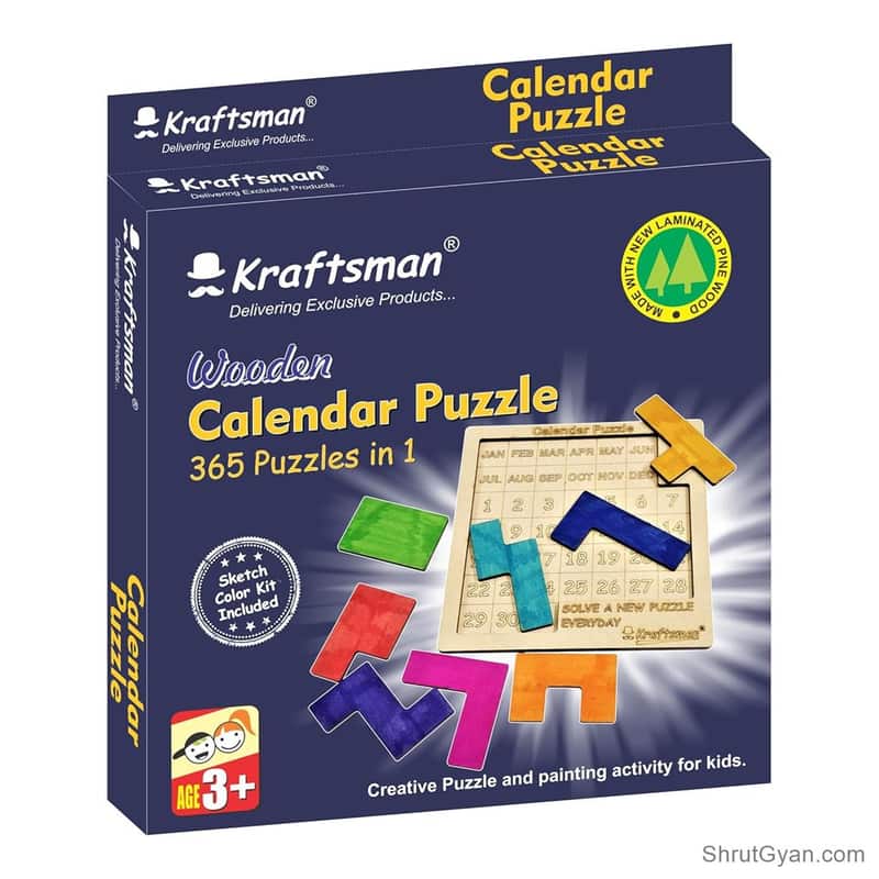 81W14Cyiumlsl1500B Wooden Calendar Puzzle